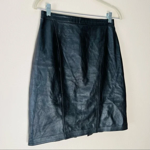 Vintage Sarah Taylor genuine 100% leather stylish mini skirt - Picture 6 of 8
